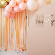 Load image into Gallery viewer, Gold and Peach Streamer Party Backdrop
