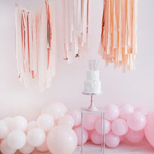 Load image into Gallery viewer, Blush and Rose Gold Streamer Ceiling Decoration
