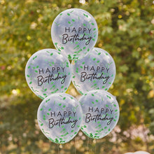Load image into Gallery viewer, Ginger Ray - Happy Birthday Leaf Confetti Balloons
