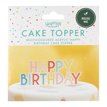Load image into Gallery viewer, Ginger Ray - Rainbow Acrylic Happy Birthday Cake Topper
