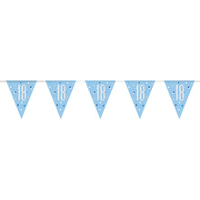 Load image into Gallery viewer, Birthday Blue Glitz Number 18 Flag Banner, 9 ft

