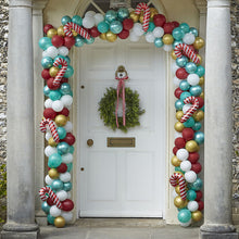 Load image into Gallery viewer, Novelty Candy Cane Christmas Door Balloon Arch Kit
