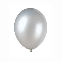 Load image into Gallery viewer, Pack of 12" Pearlized Latex Balloons, 50ct - Shimmering Silver
