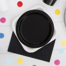 Load image into Gallery viewer, Black Solid Round 7&quot; FSC Dessert Plates, 20ct
