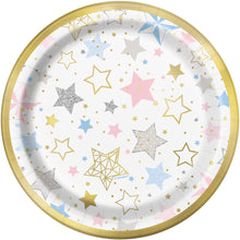 Load image into Gallery viewer, Twinkle Twinkle Little Star Round 7&quot; Dessert Plates, 8ct - Foil Board
