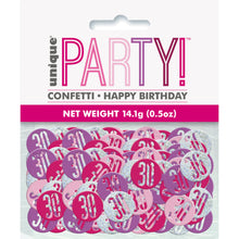 Load image into Gallery viewer, Birthday Pink Glitz Number 30 Confetti, .5oz
