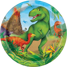 Load image into Gallery viewer, Dinosaur Round 7&quot; Dessert Plates, 8ct
