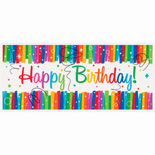 Load image into Gallery viewer, Rainbow Ribbons Birthday Wall Banner, 60&quot; x 27&quot;
