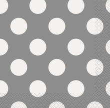 Load image into Gallery viewer, Silver Dots Luncheon Napkins, 16ct
