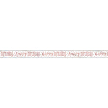 Load image into Gallery viewer, &quot;Happy Birthday&quot; Glitz Rose Gold Foil Banner (9ft)

