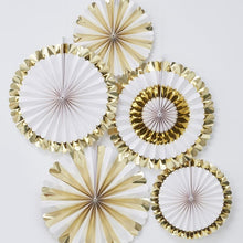 Load image into Gallery viewer, Ginger Ray - Gold &amp; White Foil Decorations (5pk)
