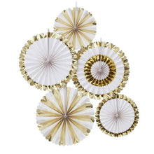 Load image into Gallery viewer, Ginger Ray - Gold &amp; White Foil Decorations (5pk)
