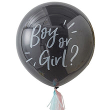 Load image into Gallery viewer, Black Giant Gender Reveal Latex Balloon with Confetti, 36&quot;
