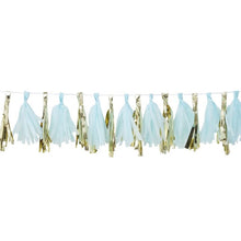 Load image into Gallery viewer, Ginger Ray - Blue &amp; Gold Foiled Tassel Garland
