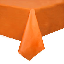 Load image into Gallery viewer, Pumpkin Orange Solid Rectangular Plastic Table Cover, 54&quot;x108&quot;
