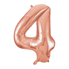 Load image into Gallery viewer, Rose Gold Number 4 Shaped Foil Balloon 34&quot;
