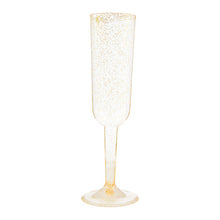 Load image into Gallery viewer, Gold Glitter Plastic Champagne Flutes, 4ct
