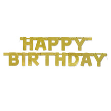 Load image into Gallery viewer, Happy Birthday Gold Deluxe Jointed Banner
