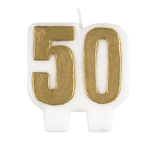Load image into Gallery viewer, Number 50 Gold Candle
