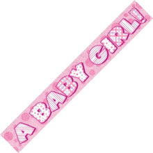Load image into Gallery viewer, A Baby Girl Prism Foil Banner, 9 ft
