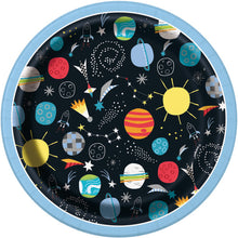 Load image into Gallery viewer, Outer Space Round 7&quot; FSC Dessert Plates, 8ct (Plastic Free)
