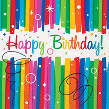 Load image into Gallery viewer, Rainbow Ribbons Birthday Luncheon Napkins, 16ct
