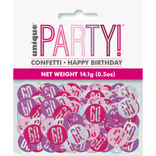 Load image into Gallery viewer, Birthday Pink Glitz Number 60 Confetti, .5oz
