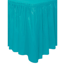 Load image into Gallery viewer, Caribbean Teal Plastic Table Skirt, 29&quot;x14ft
