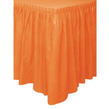 Load image into Gallery viewer, Pumpkin Orange Plastic Table Skirt, 29&quot;x14ft
