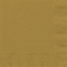 Load image into Gallery viewer, Matte Gold Solid Beverage Napkins, 20ct
