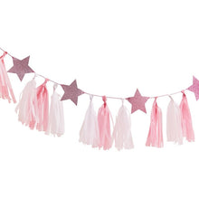 Load image into Gallery viewer, Ginger Ray - Pink Tassel Garland With Pink Glitter Stars
