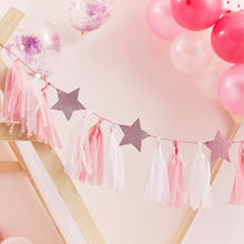 Load image into Gallery viewer, Ginger Ray - Pink Tassel Garland With Pink Glitter Stars
