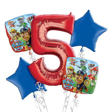 Load image into Gallery viewer, Number Paw Patrol Balloon Bunch - Bouquet of 5
