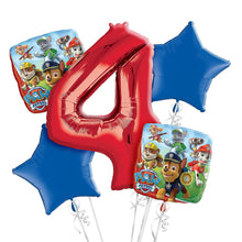Load image into Gallery viewer, Number Paw Patrol Balloon Bunch - Bouquet of 5
