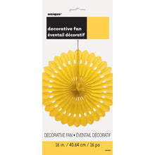 Load image into Gallery viewer, Sunflower Yellow 16&quot; Tissue Paper Fan
