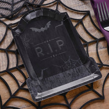 Load image into Gallery viewer, Embossed Tombstone Paper Halloween Plates (8pc)
