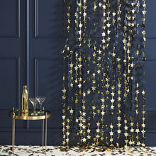 Load image into Gallery viewer, Gold Foil Star Shimmer Curtain Backdrop
