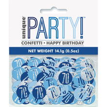 Load image into Gallery viewer, Birthday Blue Glitz Number 70 Confetti, .5oz
