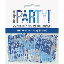 Load image into Gallery viewer, Birthday Blue Glitz Happy Birthday Confetti, .5oz
