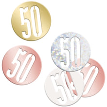 Load image into Gallery viewer, Birthday Rose Gold Glitz Number 50 Confetti, .5oz
