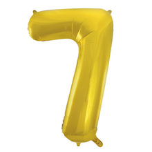 Load image into Gallery viewer, Gold Number 7 Shaped Foil Balloon 34&quot;
