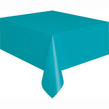 Load image into Gallery viewer, Terrific Teal Solid Rectangular Plastic Table Cover, 54&quot;x108&quot;
