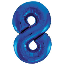 Load image into Gallery viewer, Blue Number 8 Shaped Foil Balloon 34&quot;
