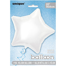 Load image into Gallery viewer, Solid Star Foil Balloon 20&quot;, Packaged - White
