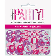 Load image into Gallery viewer, Birthday Pink Glitz Number 18 Confetti, .5oz
