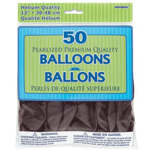 Load image into Gallery viewer, Pack of 12&quot; Pearlized Latex Balloons, 50ct - Ink Black
