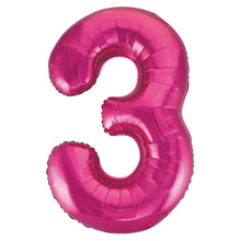 Load image into Gallery viewer, Pink Number 3 Shaped Foil Balloon 34&quot;
