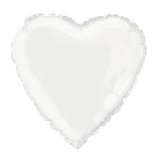 Load image into Gallery viewer, Solid Heart Foil Balloon 18&quot;, White
