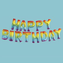 Load image into Gallery viewer, Rainbow Happy Birthday Foil Letter Balloon Banner Kit, 14&quot;
