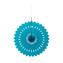 Load image into Gallery viewer, Caribbean Teal 16&quot; Tissue Paper Fan
